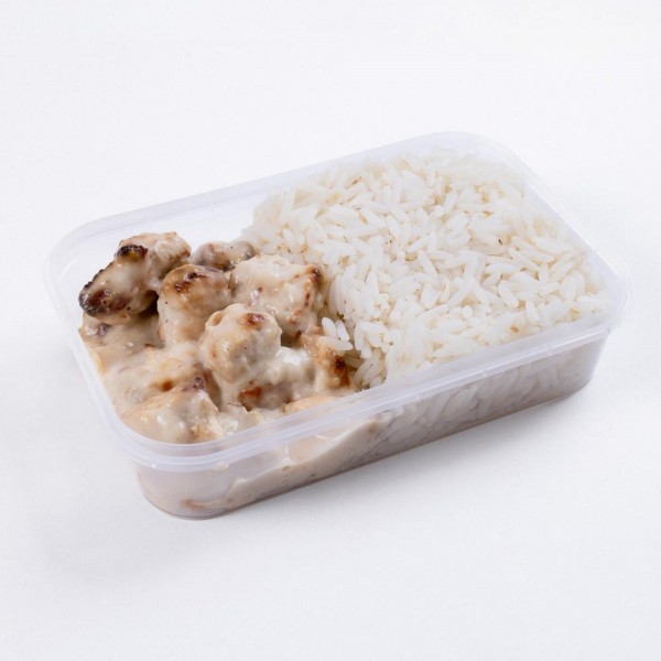 Marmita arroz com estrogonofe de frango 250g