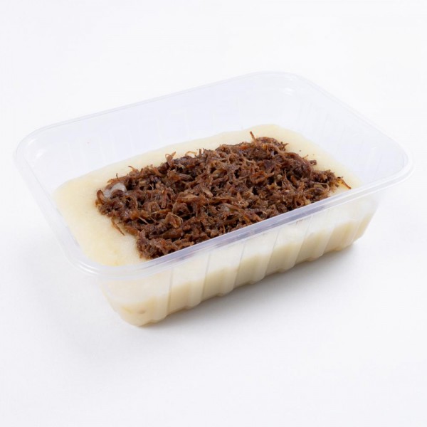 Marmita purê de aipim com carne desfiada 500g