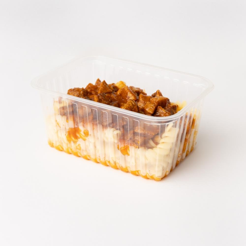 Marmita macarrão parafuso com carne de panela 500g