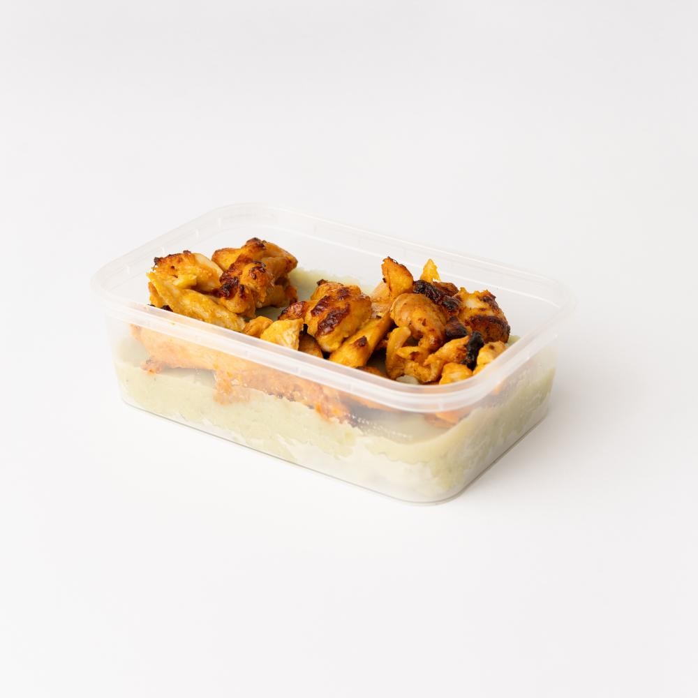 Marmita purê batata doce com iscas de frango 350g
